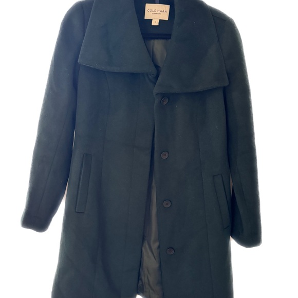 Cole Haan Signature Wool Blend Coat I Forest Green - Picture 3 of 9